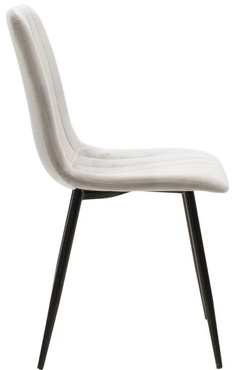 Καρέκλα Τραπεζαρίας Noor με Γκρί Βελούδο και Μαύρο Μεταλλικό πόδι 44x53x86εκ. 4αδα 44x53x86 εκ.