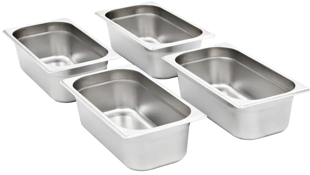 vidaXL Λεκάνες Gastronorm 8 τεμ. GN 1/3 100 χιλ. από Ανοξείδωτο Ατσάλι