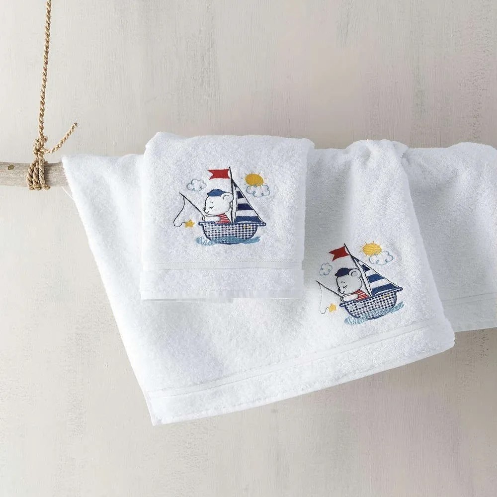 Πετσέτες Βρεφικές Σετ 2τμχ Camo White Ρυθμός Towels Set 70x140cm 100% Βαμβάκι