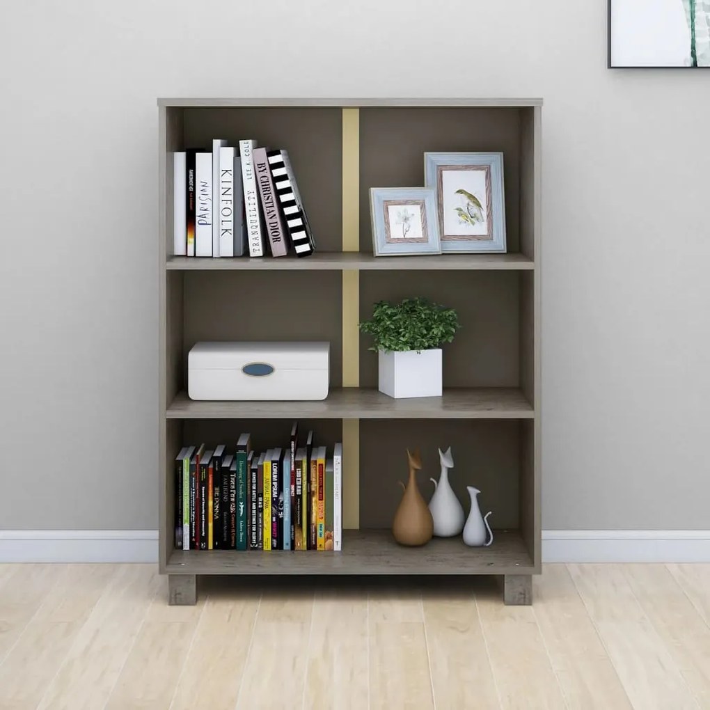 Βιβλιοθήκη HAMAR Αν. Γκρι 85 x 35 x 112 εκ. Μασίφ Ξύλο Πεύκου 340487