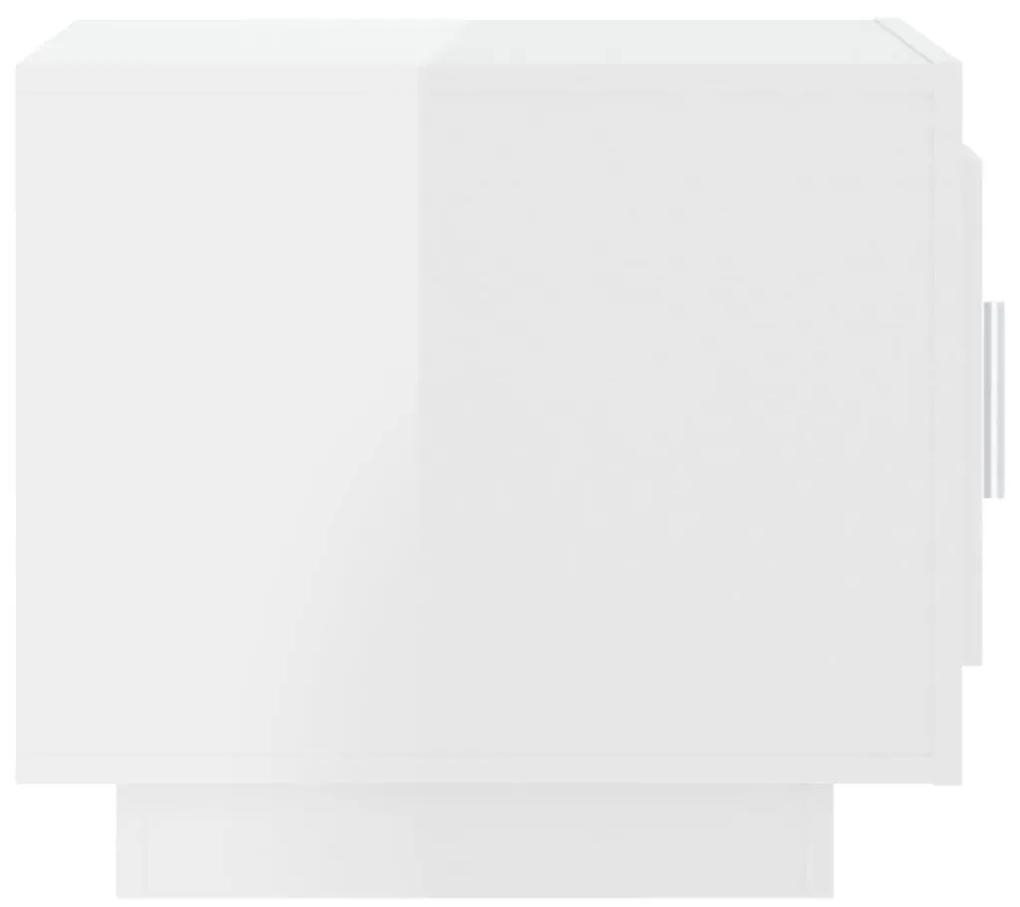 Τραπεζάκι Σαλονιού Γυαλιστερό Λευκό 51x50x45 εκ. Επεξεργ. Ξύλο - Λευκό