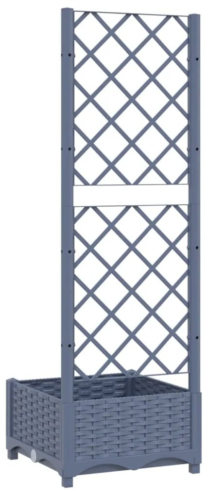vidaXL Ζαρντινιέρα Κήπου με Καφασωτό Μπλε Γκρι 40x40x121,5εκ. από PP