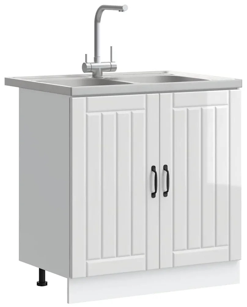 vidaXL Ντουλάπα Κουζίνας με αποθήκευση 2 pcs Λευκό 80 x 46 x 81.5 εκ