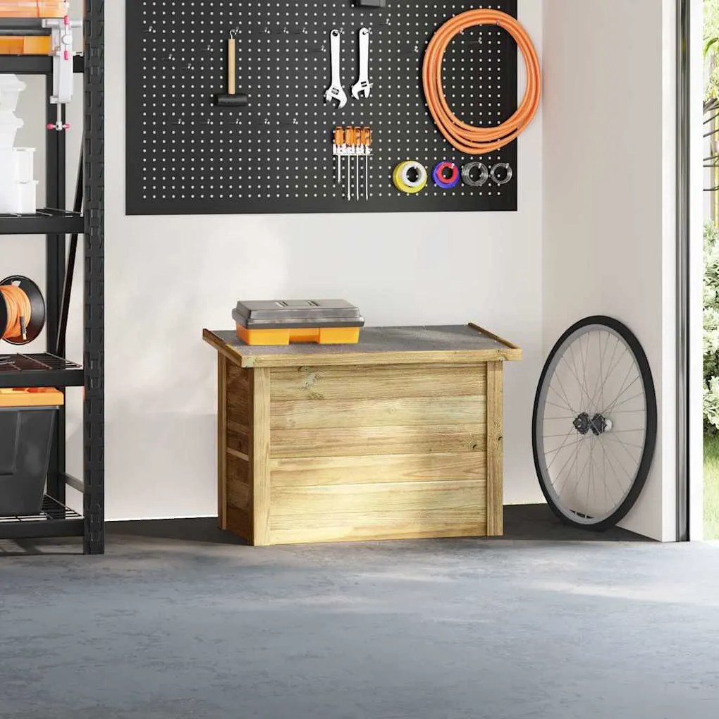 vidaXL Κουτί αποθήκευσης με αποθήκευση Καφέ 80 x 44.5 x 57.5 εκ.