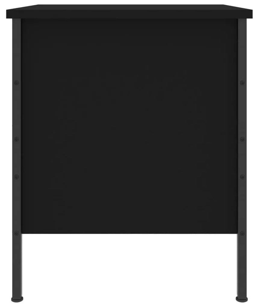 Κομοδίνο Μαύρο 40 x 42 x 50 εκ. από Επεξεργασμένο Ξύλο - Μαύρο