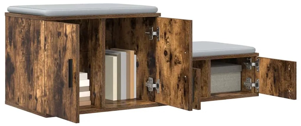 vidaXL Ντουλάπι αποθήκευσης 2 pcs Καπνιστό Δρύς 118 x 41 x 40 εκ