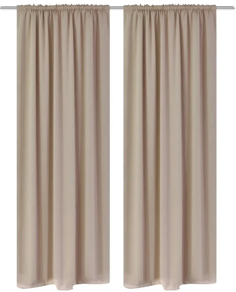 Κουρτίνες Συσκότισης με Ραφή &quot;Σωλήνα&quot; 2 τεμ. Κρεμ 135 x 245 εκ.