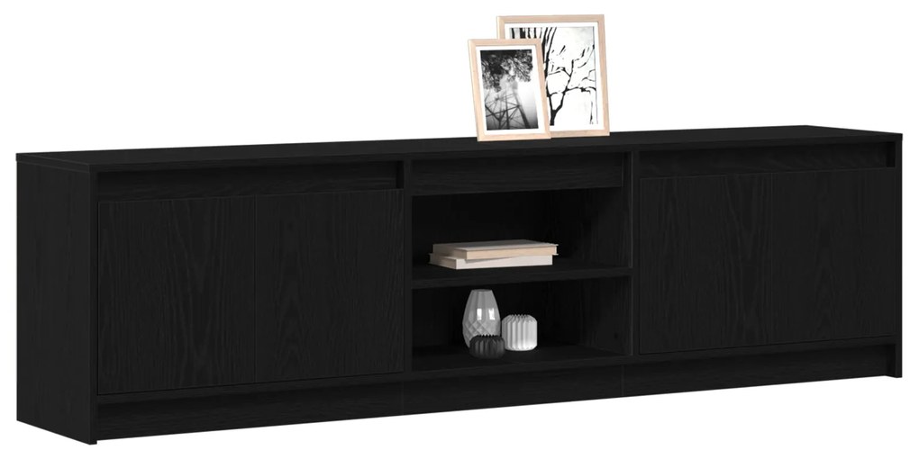 vidaXL Ντουλάπι TV Μαύρο 182 x 34 x 50 εκ. Επεξεργασμένο ξύλο