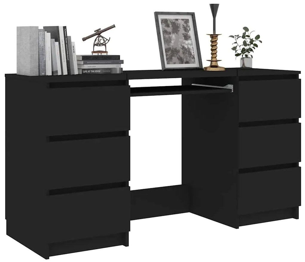 vidaXL Γραφείο Μαύρο 140 x 50 x 77 εκ. από Επεξ. Ξύλο