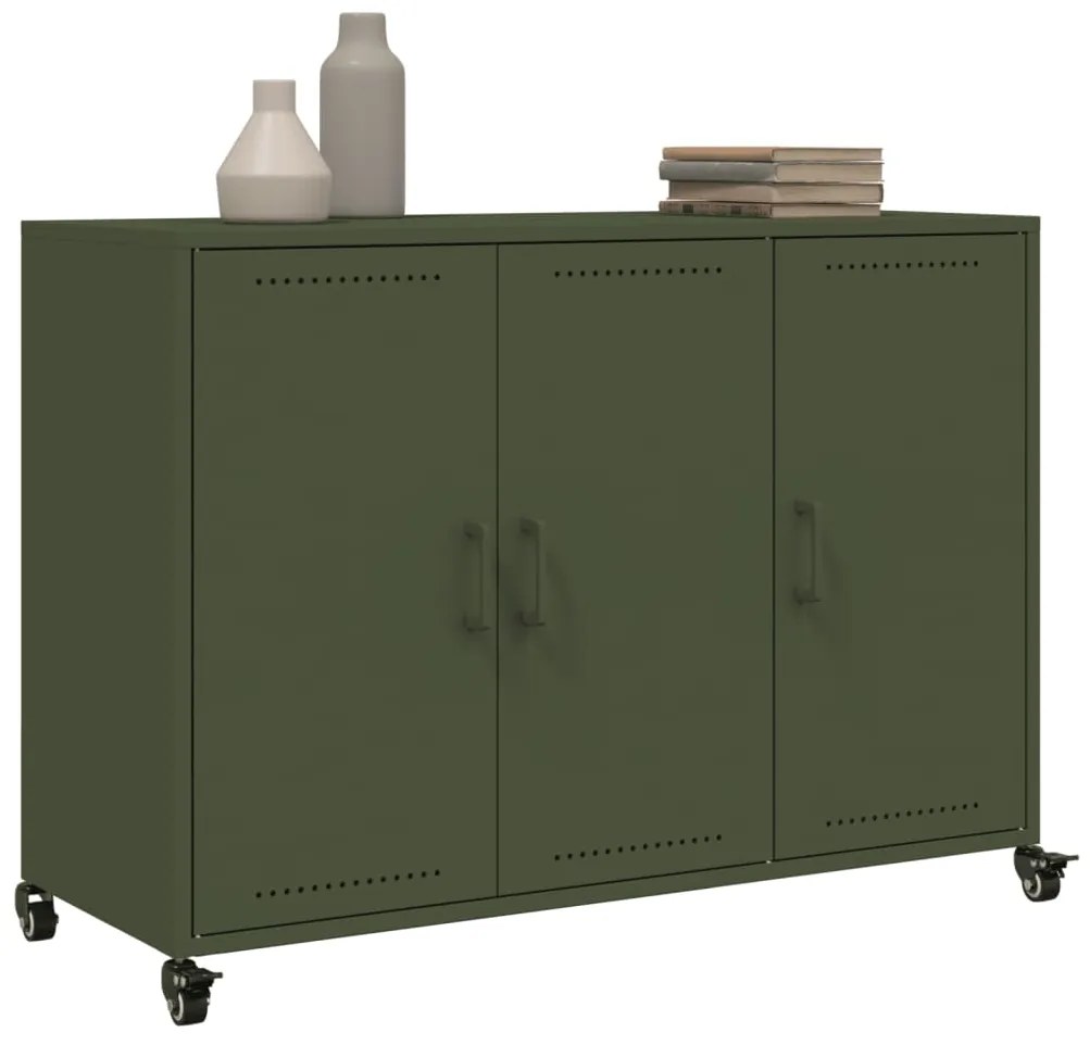 vidaXL Ντουλάπι Πράσινο Λαδί 100,5x39x72 εκ. από Ατσάλι