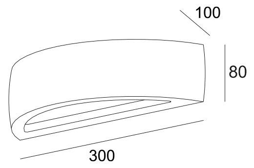 ΓΥΨΙΝΟ ΕΠΙΤΟΙΧΟ ΦΩΤΙΣΤΙΚΟ 1XE14 MEIO 30x9,8x8CM - G85361W - G85361W