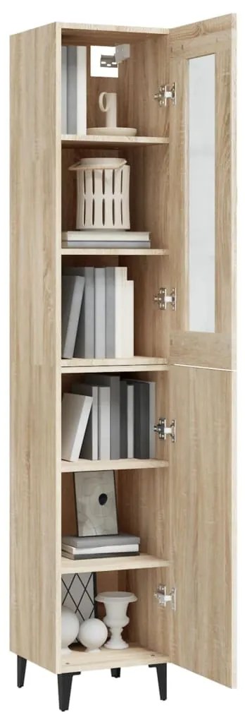 vidaXL Μπουφές Sonoma δρυς 34,5 x 34 x 180 εκ. από Επεξεργασμένο Ξύλο