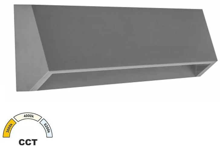 Adeleq Φωτιστικό LED PC Επίτοιχο Εμμέσου Κυρτό Ορθογώνιο 4W CCT IP65 Γκρι 3-97668