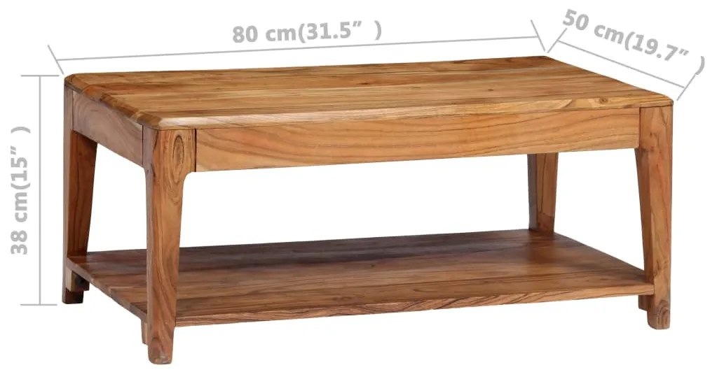 vidaXL Τραπεζάκι Σαλονιού 88 x 50 x 38 εκ. από Μασίφ Ξύλο