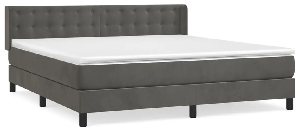 ΚΡΕΒΑΤΙ BOXSPRING ΜΕ ΣΤΡΩΜΑ ΣΚΟΥΡΟ ΓΚΡΙ 160X200 ΕΚ. ΒΕΛΟΥΔΙΝΟ 3131208