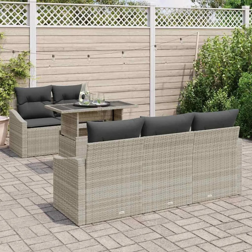 vidaXL Σετ Καναπέ Κήπου 6 pcs Ανοιχτό γκρι 100 x 55 x 73 εκ