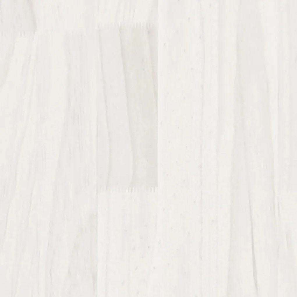 vidaXL Κομοδίνο Λευκό 40 x 29,5 x 64 εκ. από Μασίφ Ξύλο Πεύκου