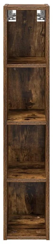 vidaXL Κρεμαστό ντουλάπι Καπνιστό Δρύς 20 x 29,5 x 100 εκ.