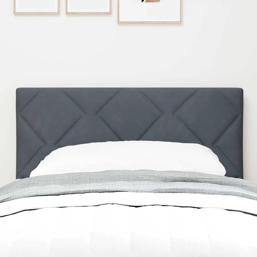 vidaXL LED Κεφαλάρι με φώτα λωρίδας LED Σκούρο γκρι 80 cm Βελούδο