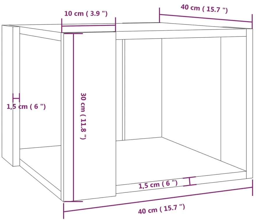 vidaXL Τραπεζάκι Σαλονιού Καφέ Δρυς 40x40x30 εκ. Επεξεργασμένο Ξύλο