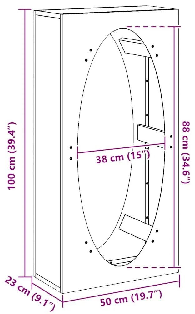 Ράφι για καυσόξυλα 50x23x100 εκ. Ατσάλι σκληρυθέν στον αέρα - Ασήμι