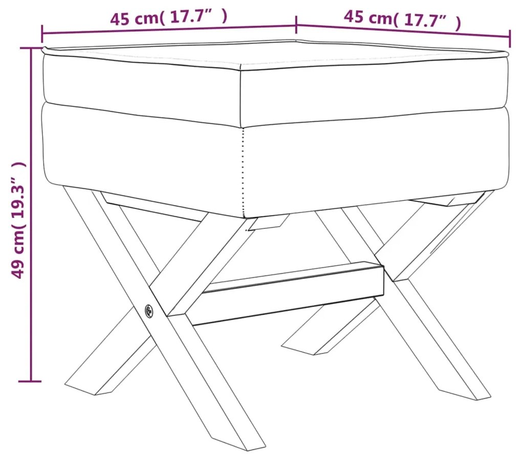 vidaXL Σκαμπό Αποθήκευσης Σκούρο Γκρι 45 x 45 x 49 εκ. Υφασμάτινο