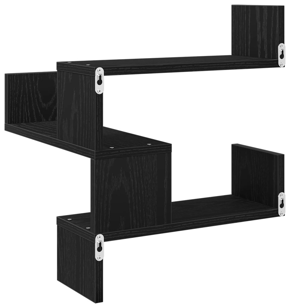 vidaXL Ράφια 2 τμχ Μαύρη Δρυς 40x40x49,5 εκ Επεξεργασμένο Ξύλο