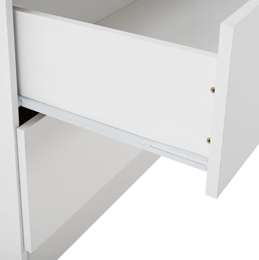 Ντουλάπα REINA Δίφυλλη με 2 Συρτάρια Λευκή 80x42.5x180.5 εκ. 80x42.5x180.5 εκ.