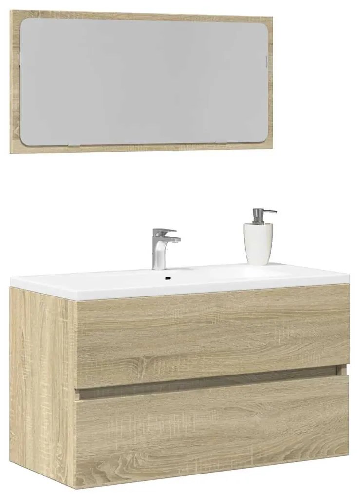 vidaXL Ντουλάπι Μπάνιου με Καθρέφτη Sonoma δρυς 80x38,5x45 εκ.