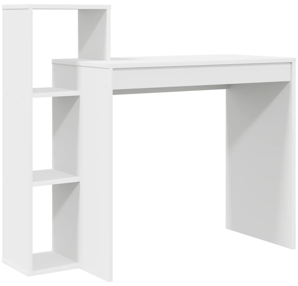 vidaXL Γραφείο με ράφι Λευκό 100 x 40 x 90 cm Επεξεργασμένο ξύλο