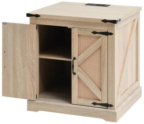 VEVOR Rattan Coffee Table Rectangle Rattan Coffee Table 2-Tier for Living Room