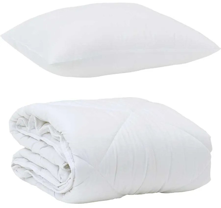 vidaXL Διπλωμένη Κουβέρτα Όλων των Εποχών 2 pcs Λευκό 135 x 220 εκ.