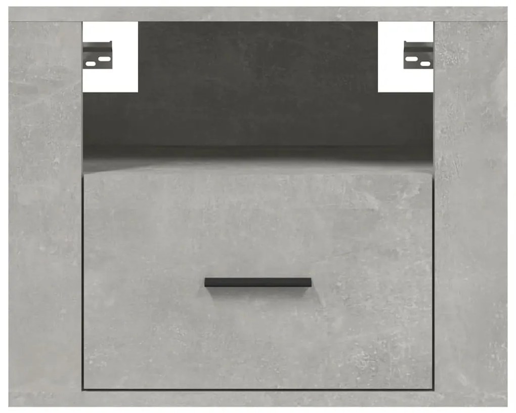 vidaXL Κομοδίνο Επιτοίχιο Γκρι Σκυροδέματος 50x36x40 εκ.