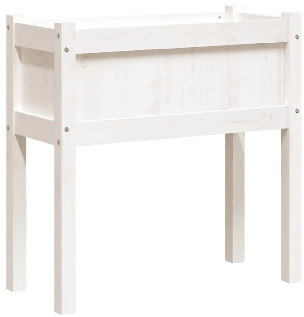 vidaXL Ζαρντινιέρες με Πόδια Λευκή 70x31x70 εκ από Μασίφ Ξύλο Πεύκου
