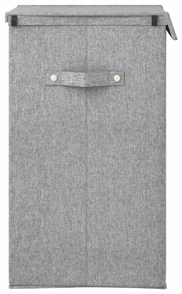 vidaXL Καλάθι Ρούχων Πτυσσόμενο Γκρι 51x34,5x59 εκ. Συνθ. Λινό Ύφασμα