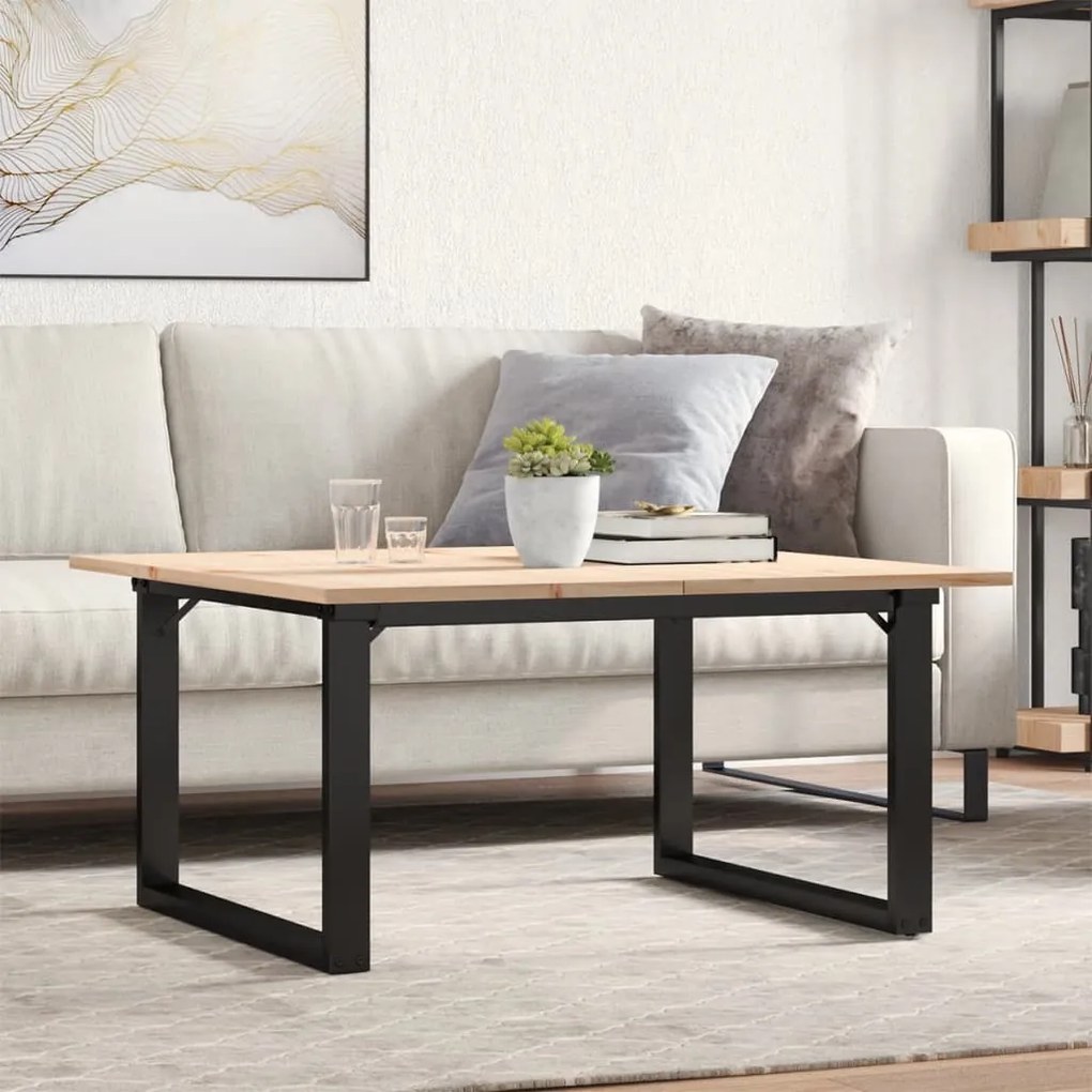 vidaXL Τραπεζάκι Σαλονιού Πλαίσιο Ο 90x90x45εκ Μασίφ Πεύκο/Ατσάλι