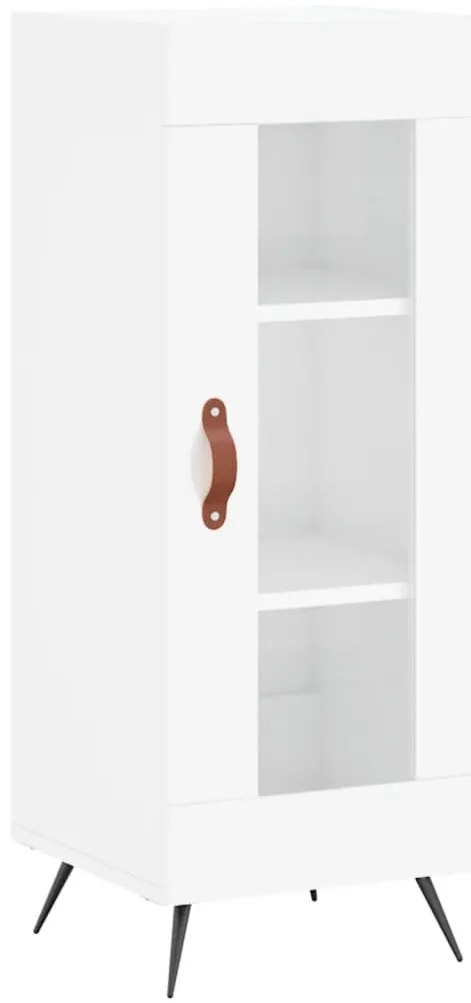 vidaXL Ντουλάπι Γυαλ. Λευκό 34,5 x 34 x 180 εκ. από Επεξεργασμένο Ξύλο