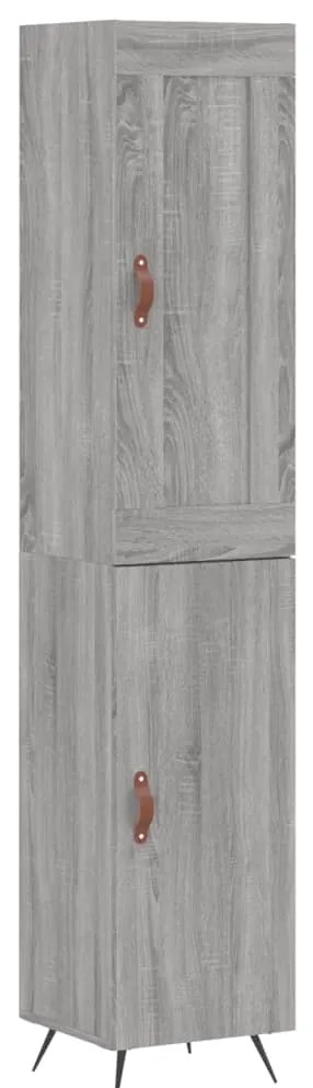 vidaXL Μπουφές Sonoma Γκρι 34,5 x 34 x 180 εκ. από Επεξεργασμένο Ξύλο