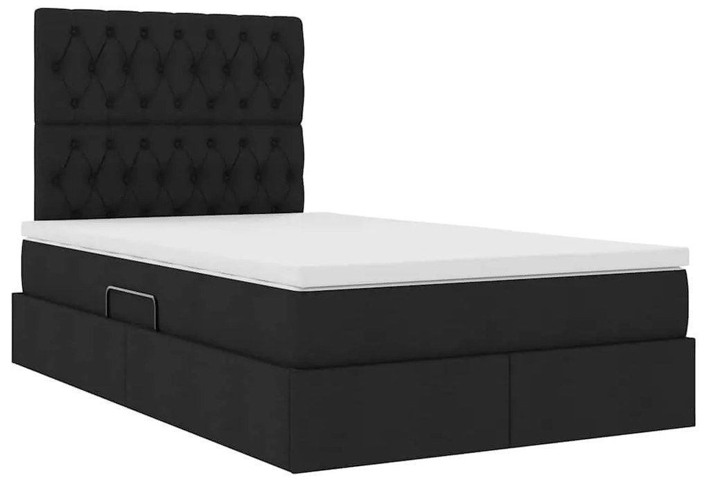 vidaXL Κρεβάτι με αποθηκευτικό χώρο και στρώμα Μαύρο 120 x 200 cm
