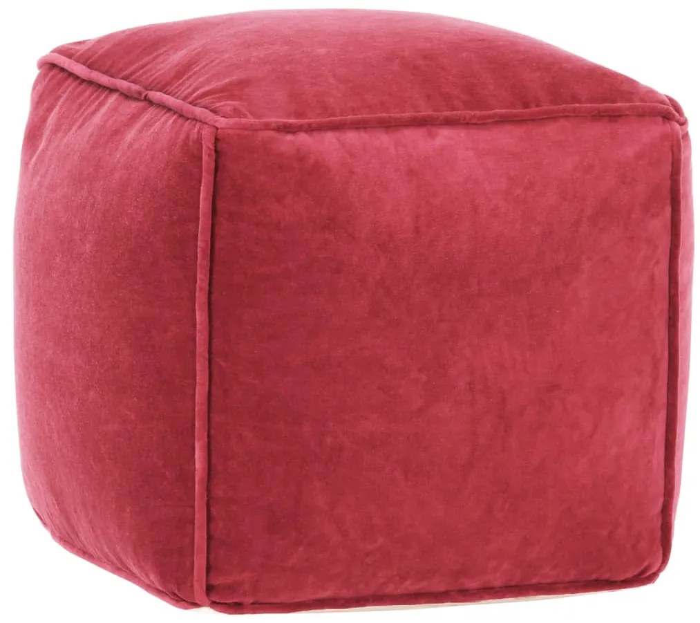 vidaXL Πουφ Ροζ 40 x 40 x 40 εκ. από Βαμβακερό Βελούδο
