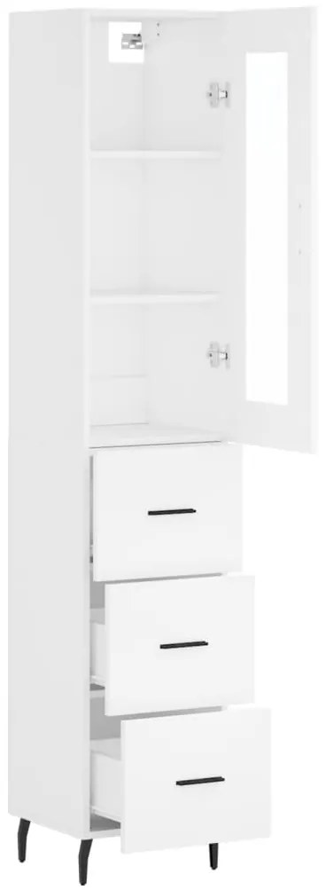 vidaXL Ντουλάπι Λευκό 34,5 x 34 x 180 εκ. από Επεξεργασμένο Ξύλο