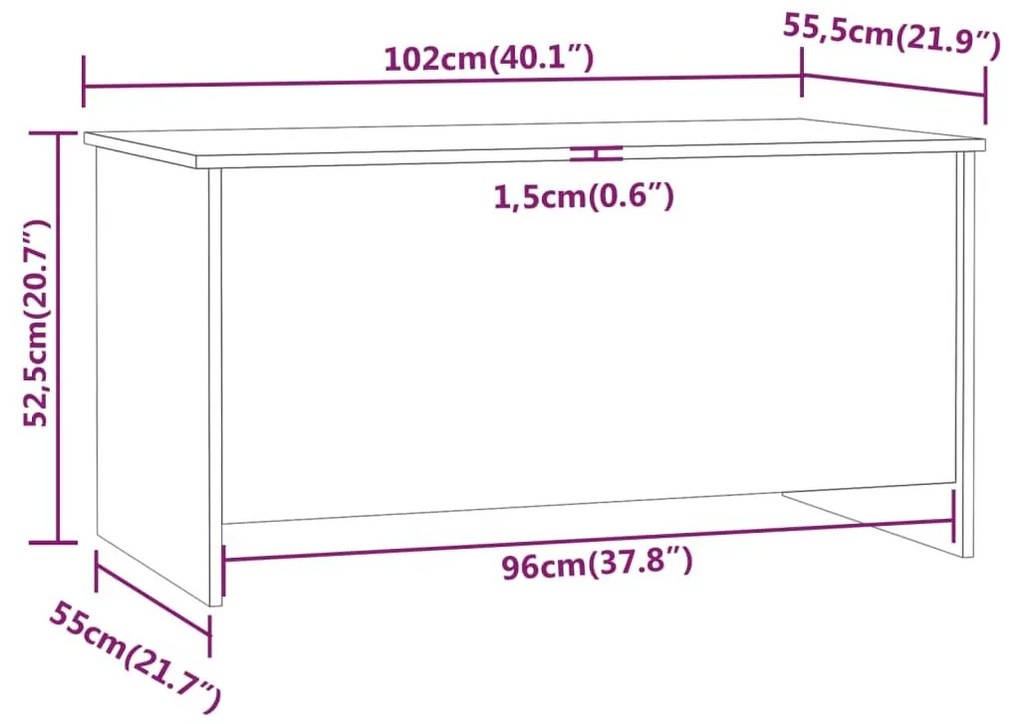 Τραπεζάκι Σαλονιού Καφέ Δρυς 102x55,5x52,5 εκ. Επεξεργ. Ξύλο - Καφέ