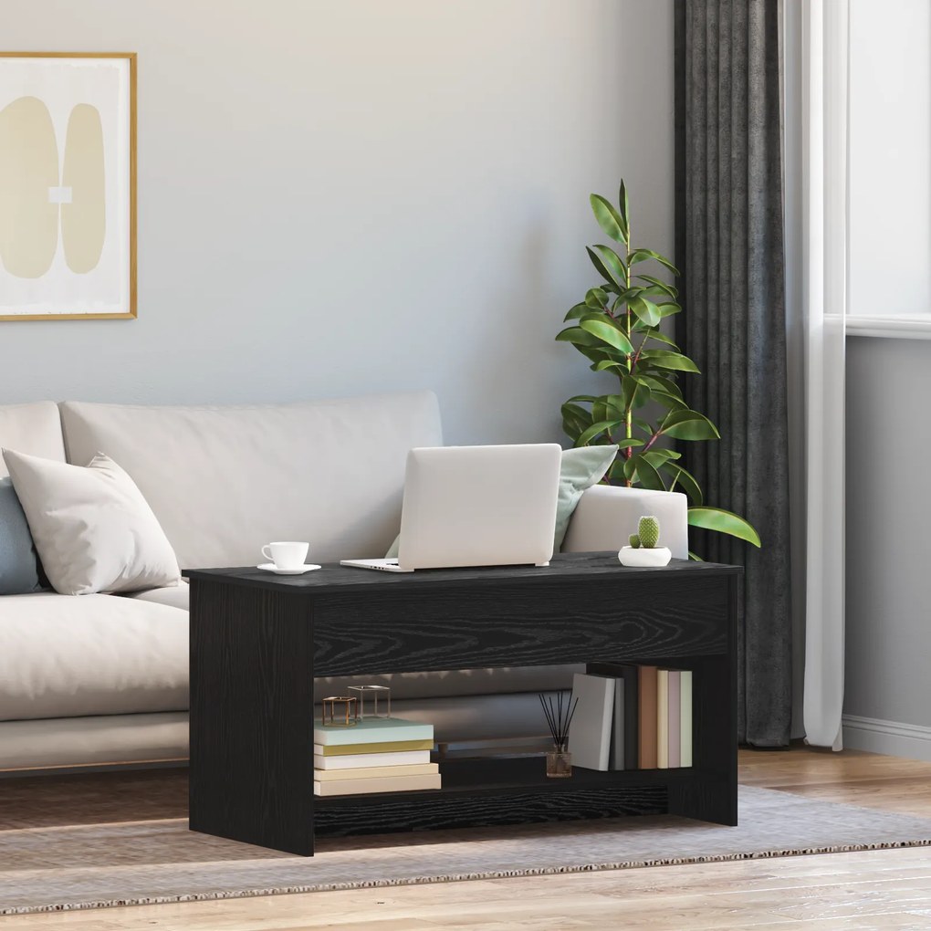 vidaXL Τραπεζάκι σαλονιού Μαύρη δρυς 102 x 50 x 52.5 cm