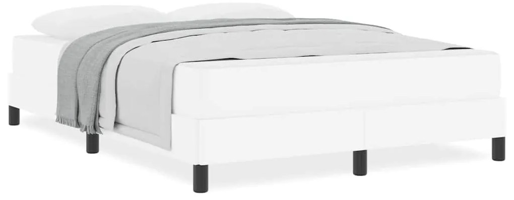 vidaXL Κρεβάτι Άλλο Καθαρό Λευκό 140 x 190 cm Τεχνητό δέρμα