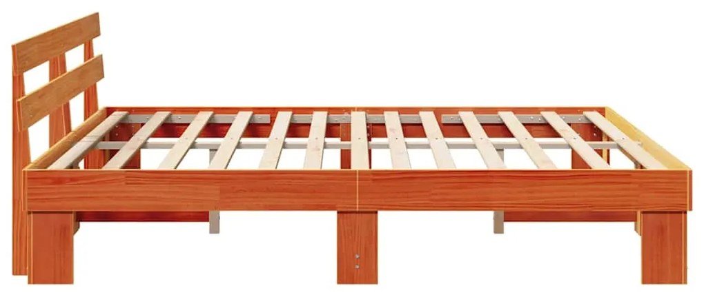 vidaXL Σκελετός Κρεβατιού με κεφαλάρι Καφέ 200 x 200 cm