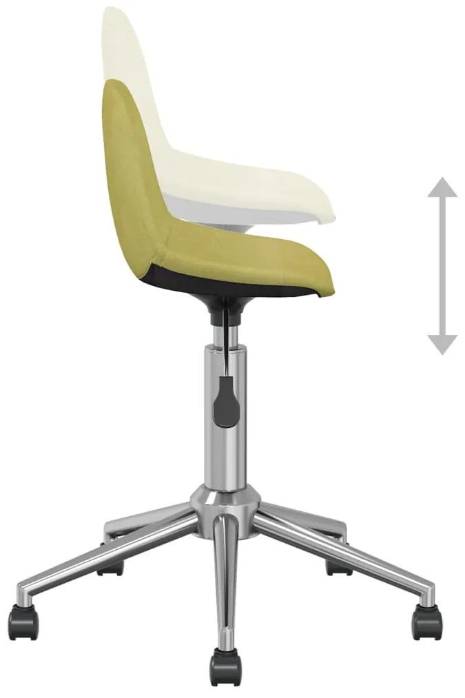 vidaXL 3086067 Swivel Dining Chairs 6 pcs Green Fabric (3x333470)
