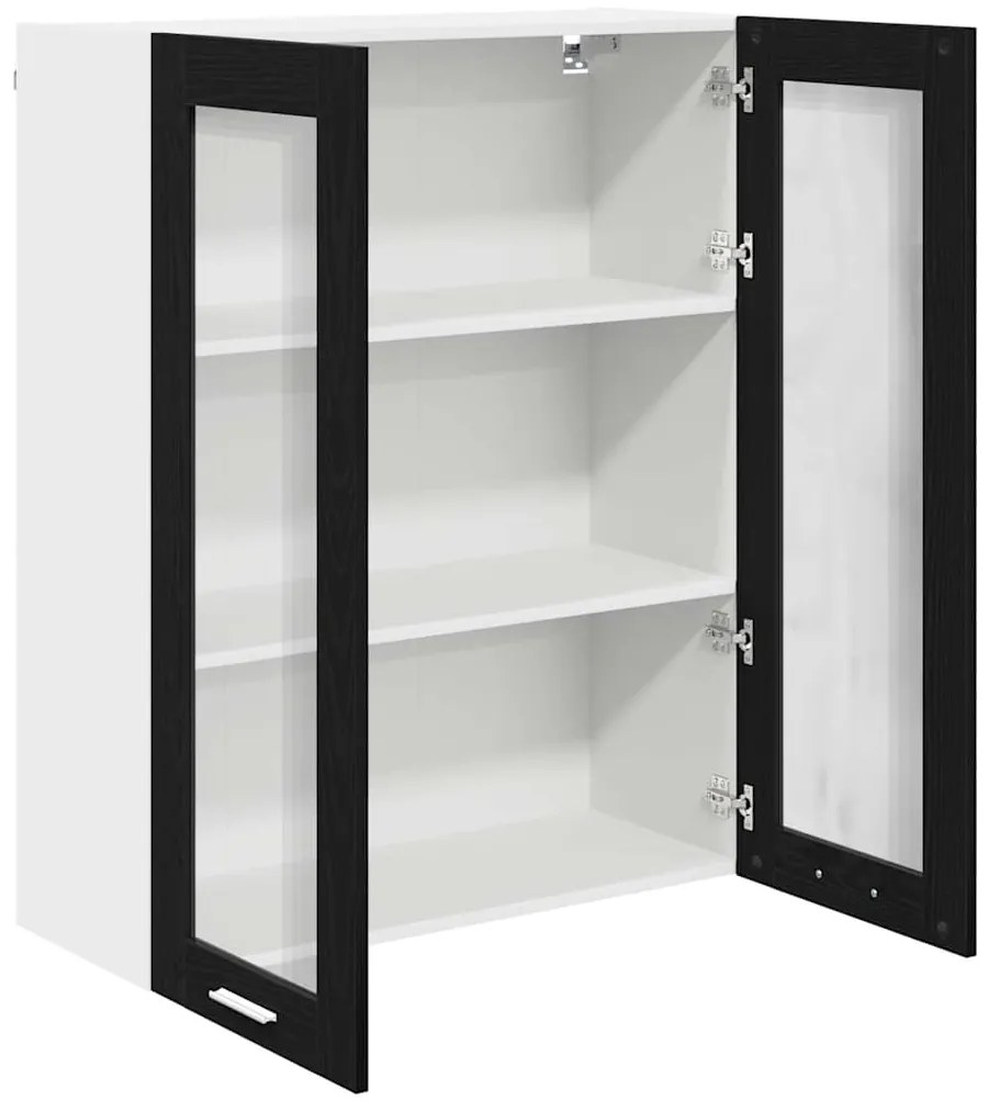 vidaXL Κρεμαστό ντουλάπι με πόρτα Riga Μαύρη Οξυά 80 x 31 x 100 εκ.