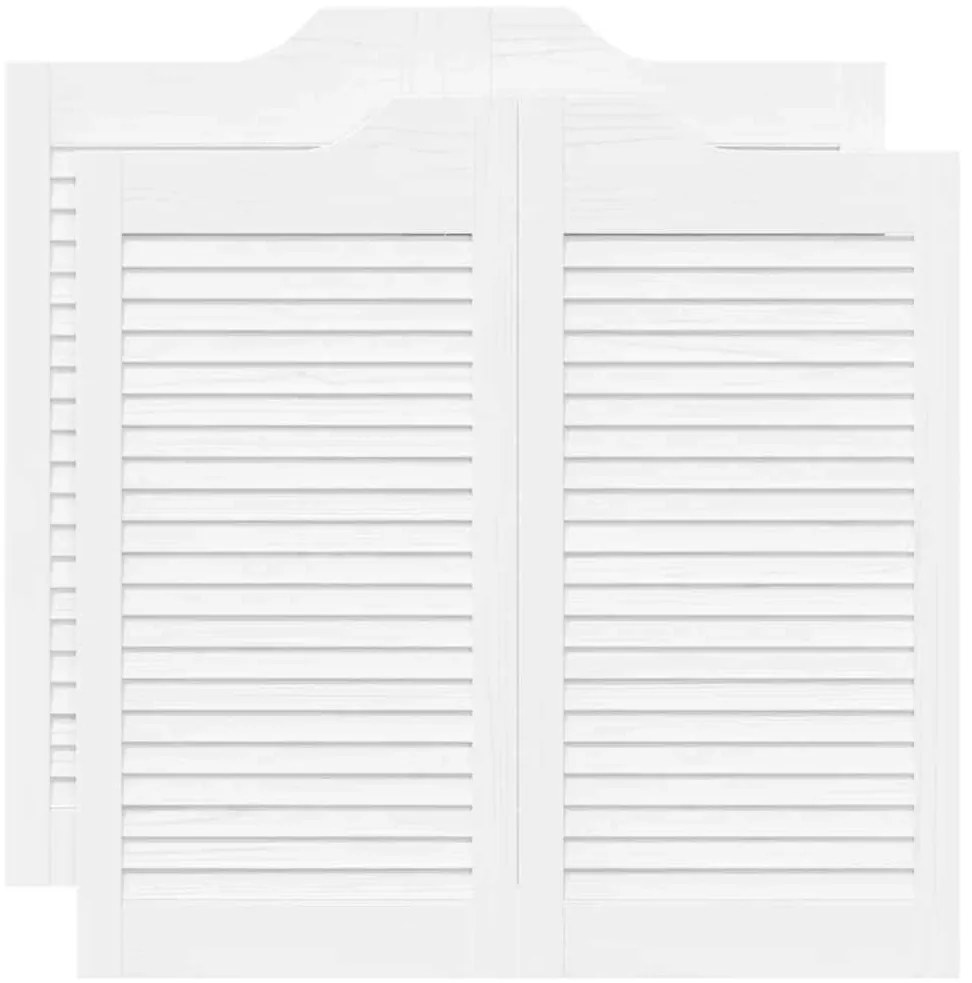 vidaXL Ανοιγόμενες πόρτες Louvred Design 2 ζευγών Λευκό 80x80 cm