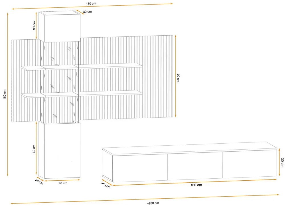 Swap XIX Σύνθεση Καφέ δρυς 280x180x40