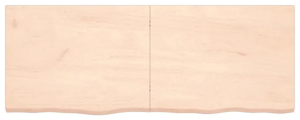 Ράφι Τοίχου 160x60x(2-4) εκ. από Ακατέργαστο Μασίφ Ξύλο Δρυός - Καφέ